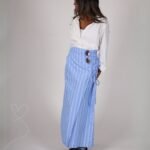 White shirt with wrapped skirt