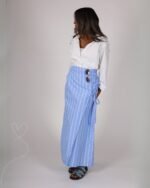 White shirt with wrapped skirt